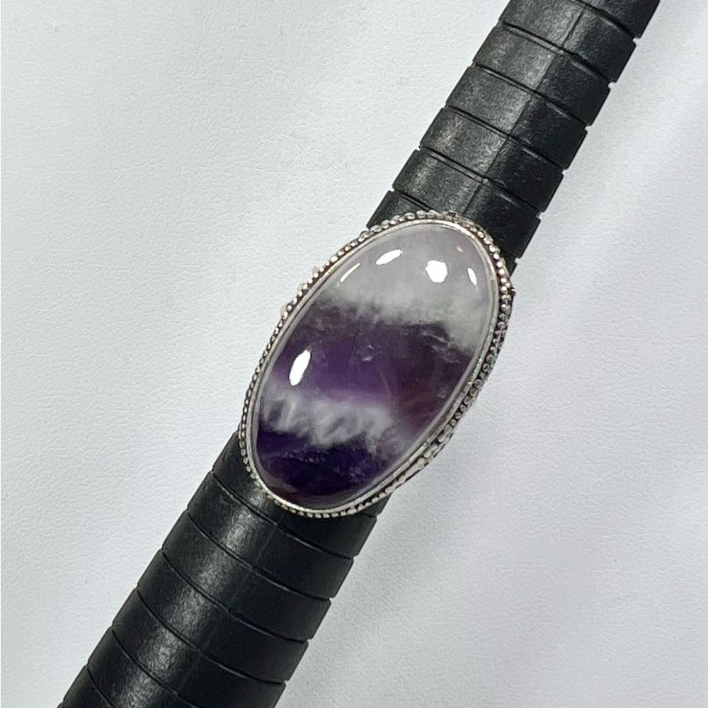 Chevron Amethyst 925 Gemstone Ring size 7.25